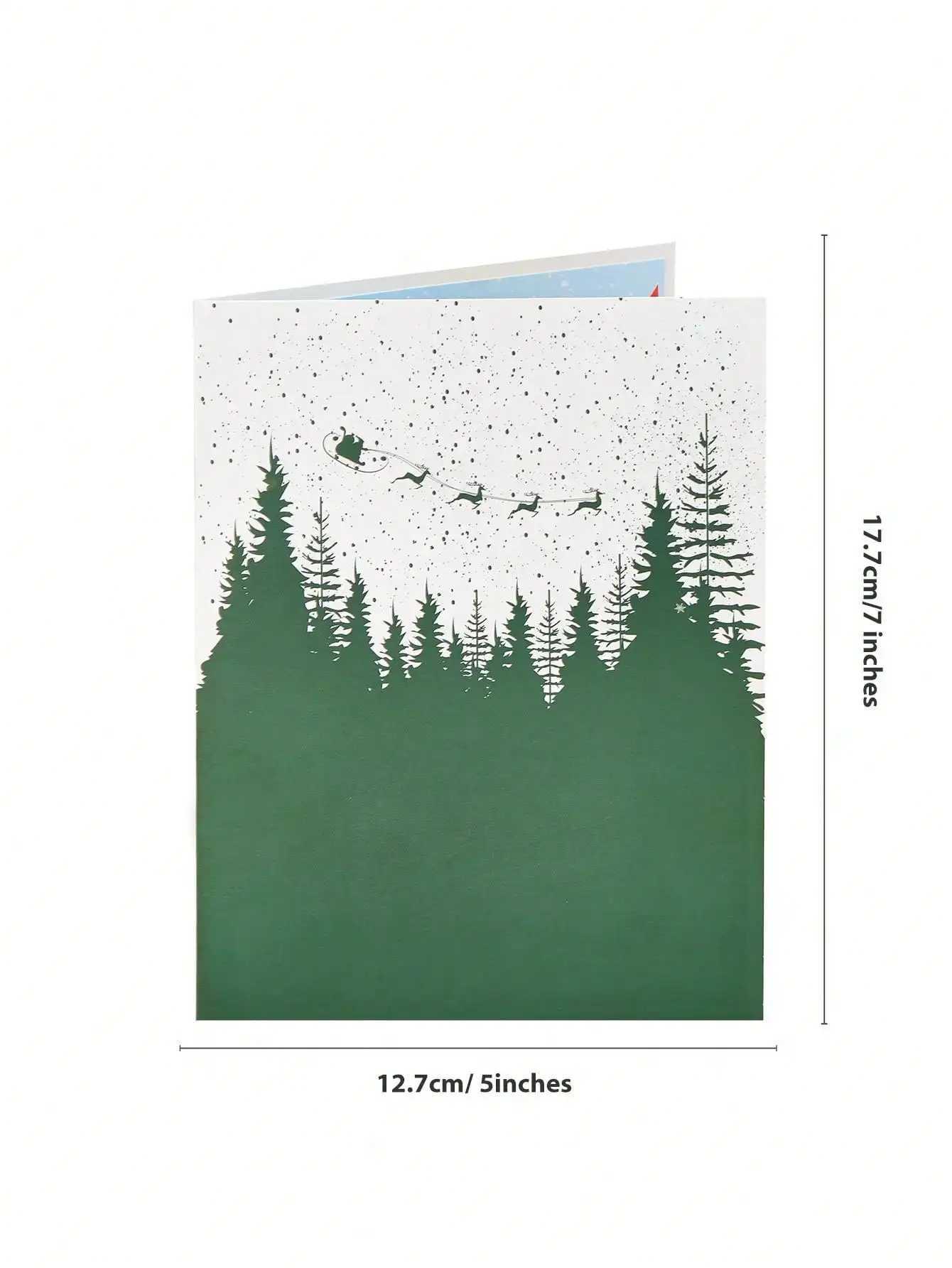 Christmas Sleigh Pattern Pop-Up Card - Santa Riding Design for Kids Holiday Gifts Greetings G251119