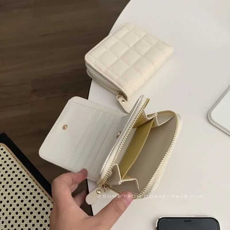 2023 New Women Short Wallets PU Leather Female Plaid Purses Card Holder Wallet Fashion Woman Small Zipper Wallet with Coin PurseT251119