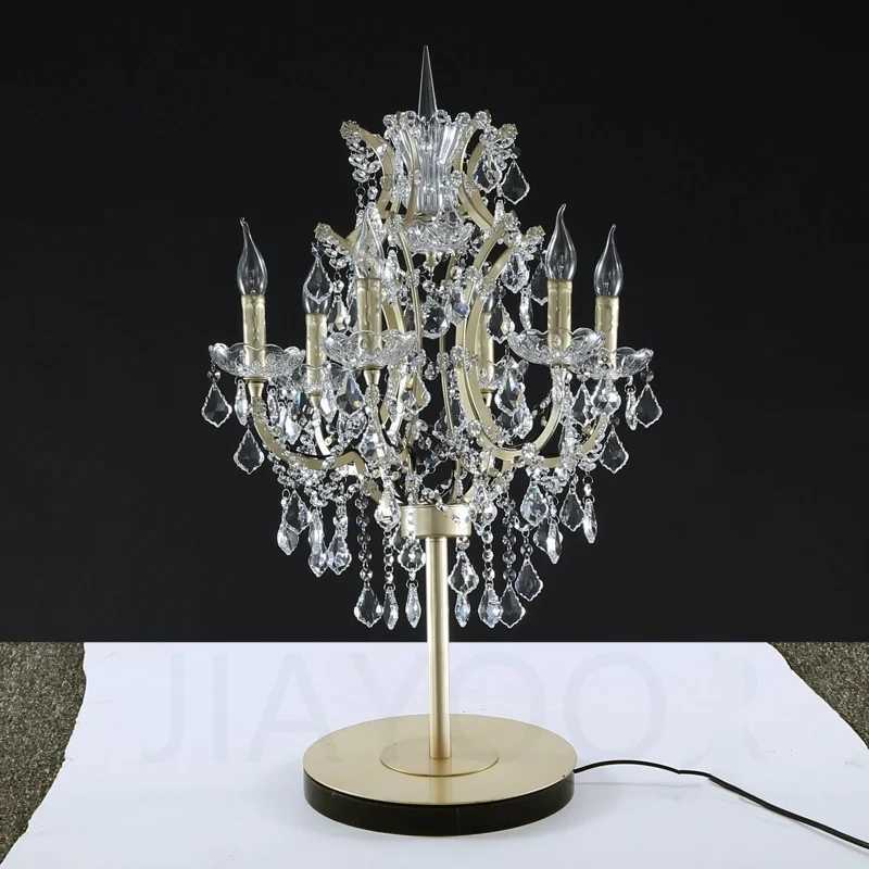 Luxury Crystal Floor Lamp Living Room Bedroom Bedside Lamp European Decorative Table Light Retro Lights Shiny Lamp LED Lighting M251119