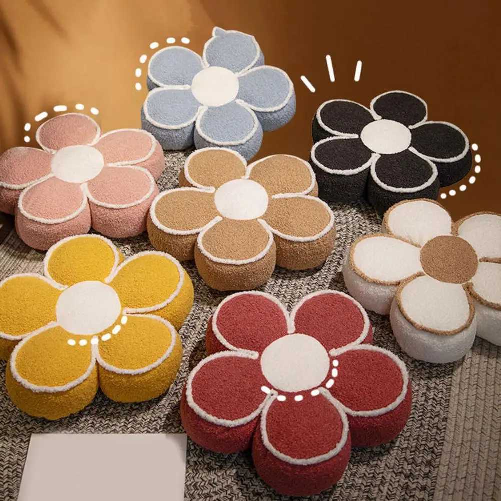 Flower Plush Sofa Back Cushion Winter Warm Floor Cushion Hip Waist Protective Stuffed Chair Seat Cushion Decor ThrowM251119