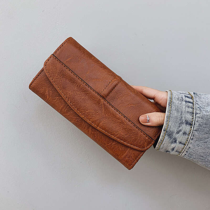 New long three fold multi card slot banknote wallet unisex large capacity wallet