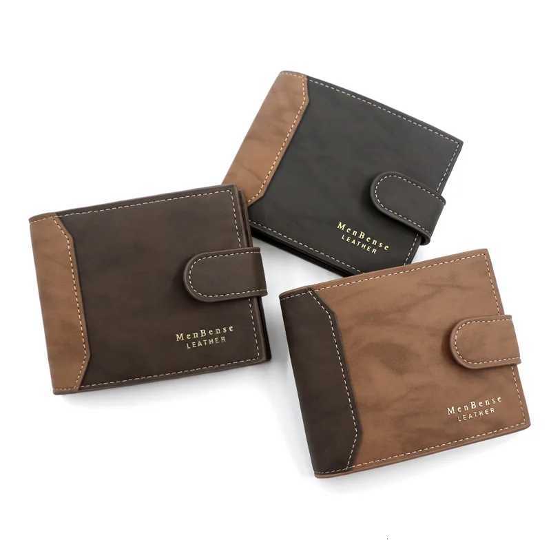 New Short Men Wallets Slim Card Holder Quality PU Leather Brand Male Wallet Small Photo Holder 3-fold Bag Frosted Mens PursesT251119