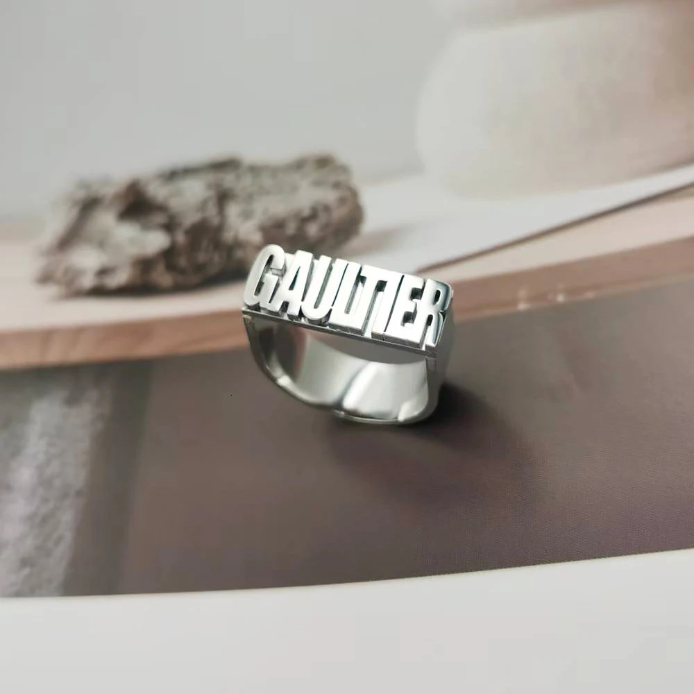 Chunky Ring Men Women Custom Ring Initial Personalized First Name Ring Good Quality Stainless Steel Jewelry Wholesale Bulk Order 250418