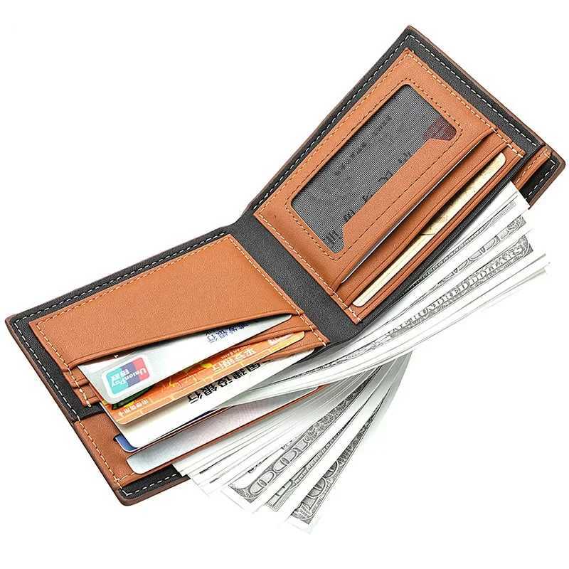 Hot Sale Mens Leather Wallet Credit Card Holder Simple Design Purse For MaleT251119