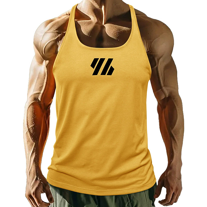 6 Color Running Training Tank Tops Summer Sleeveless Shirt T-Shirts Men's Printed Casual Vest Loose Fitness Sports Top Jogging Tees XXL