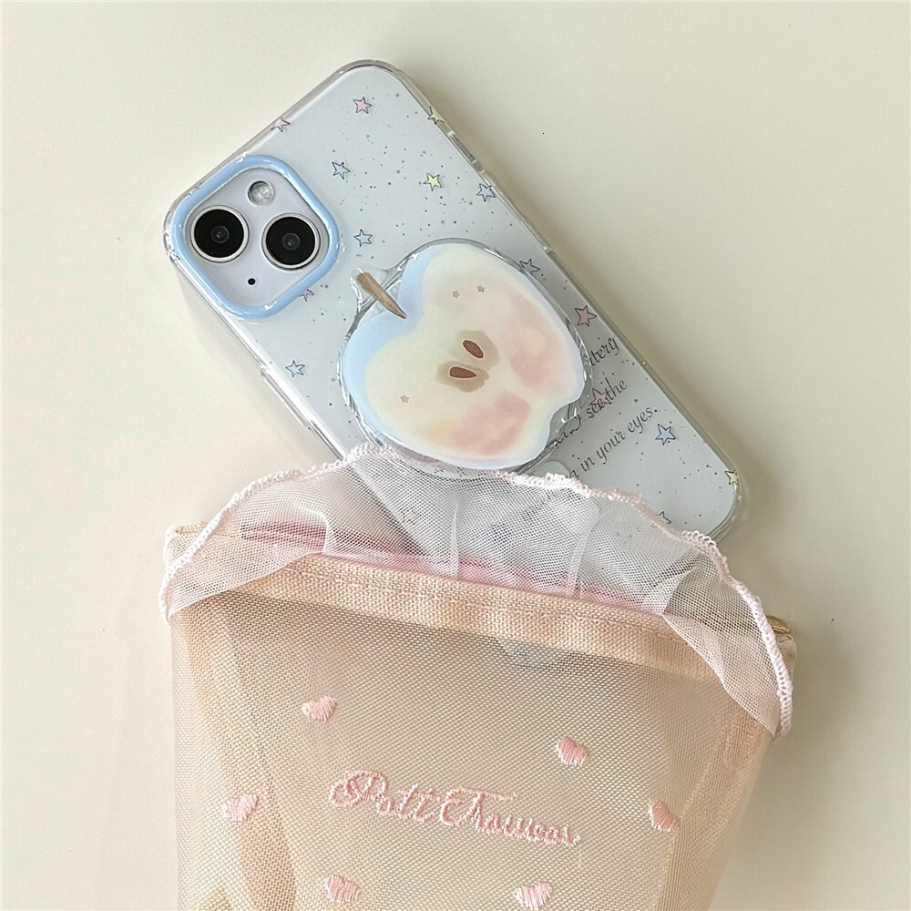 Colorful Star Phone Case Compatible with iPhone 17 Pro Simple Cartoon Magnetic Apple Stand Protective Case iPhone 16/15