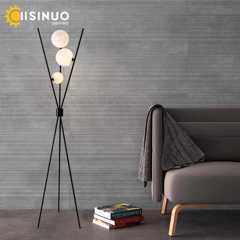 Moon Standing Lamp LED Minimalist Designer Floor Light for Sofa Background Living Room Study Room Art Home Decor Lighting Fixtur M251119