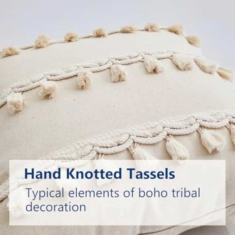 Boho Decorative Throw Covers With Tassel For Couch Bed Sofa Morocos Lumbar Tufted case 30x50cm 45X45 Home DecorM251119