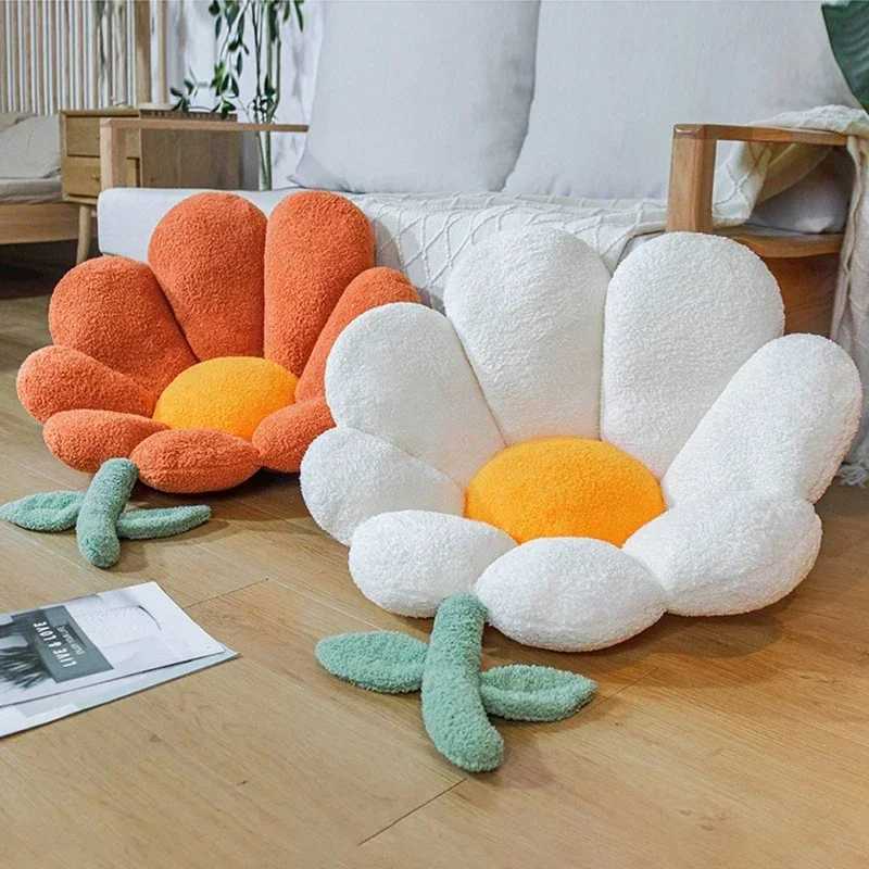 Flower Office Chair Lumbar Back Cushion Cute Plush Sofa Throw s Soft Elastic Decor Cushions Winter Floor Futon MatM251119