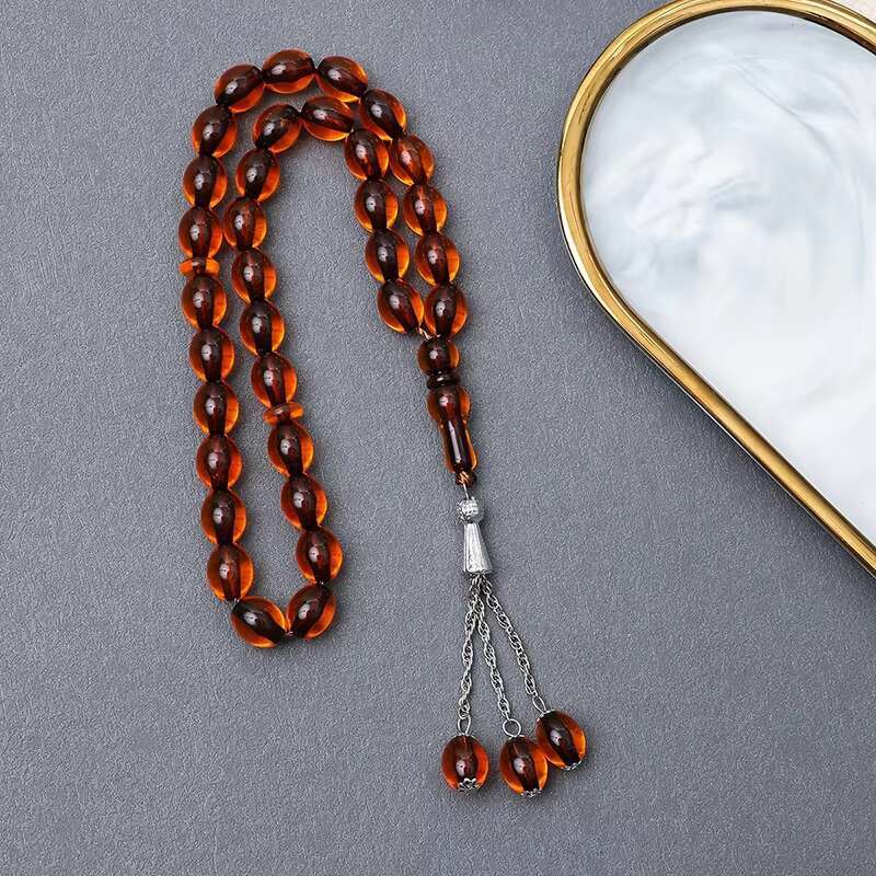 Trend Islamic Prayer Beads Crystal Rosary Necklace Chain Bracelets Muslim Tesbih Acrylic Religious Gift Unisex