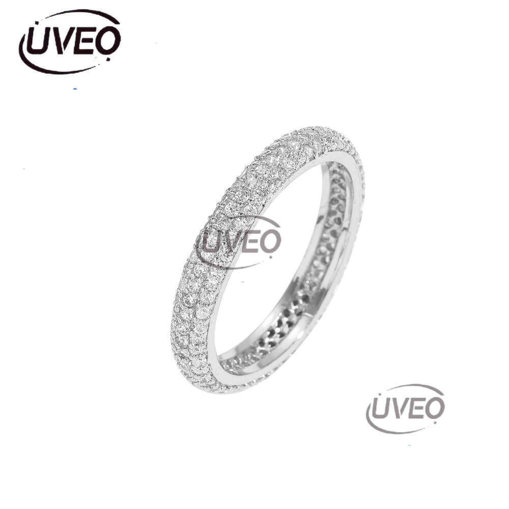 Luxury designer Hip hop Ring micro-set with three rows of ice out VVS Moissanite rings, Hip Hop men's and women's rings with free shipping