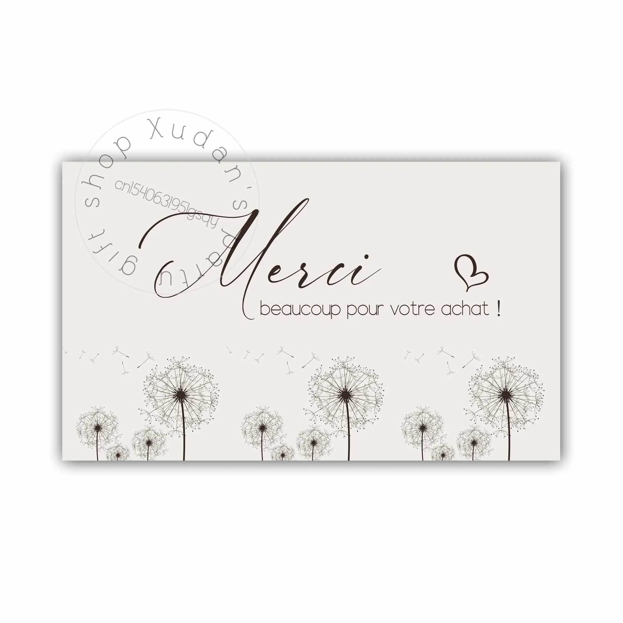 30pcs French MERCI Card Thank you for your support Thanks Greeting Card Appreciation Cardstock for Sellers Gift G251119