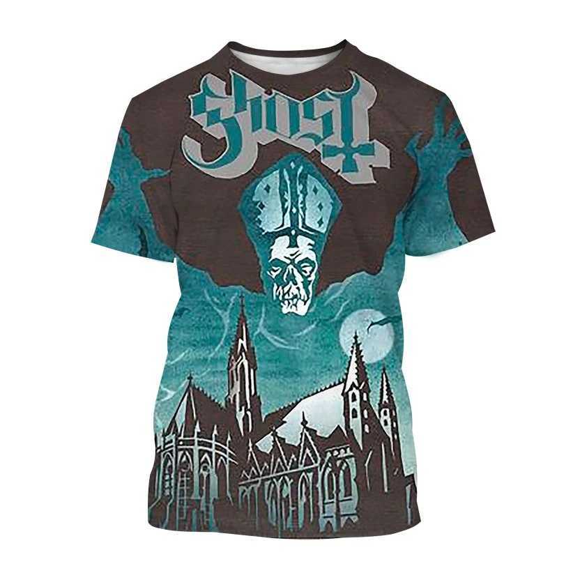 New Ghost Band 3D printed mens T-shirt womens casual fashion street clothing oversized short sleeved T-shirt childrens T-shirt top mens clothingW25041