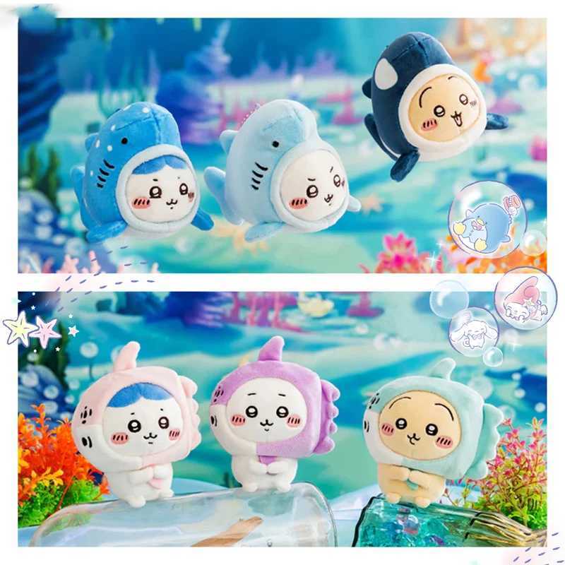 New Arrival Kawaii Chiikawas Cute Marine Animal Plush Doll Hachiware Usagi Plush Keychain Pendant Cute Cartoon Bag Charm Gift T250419
