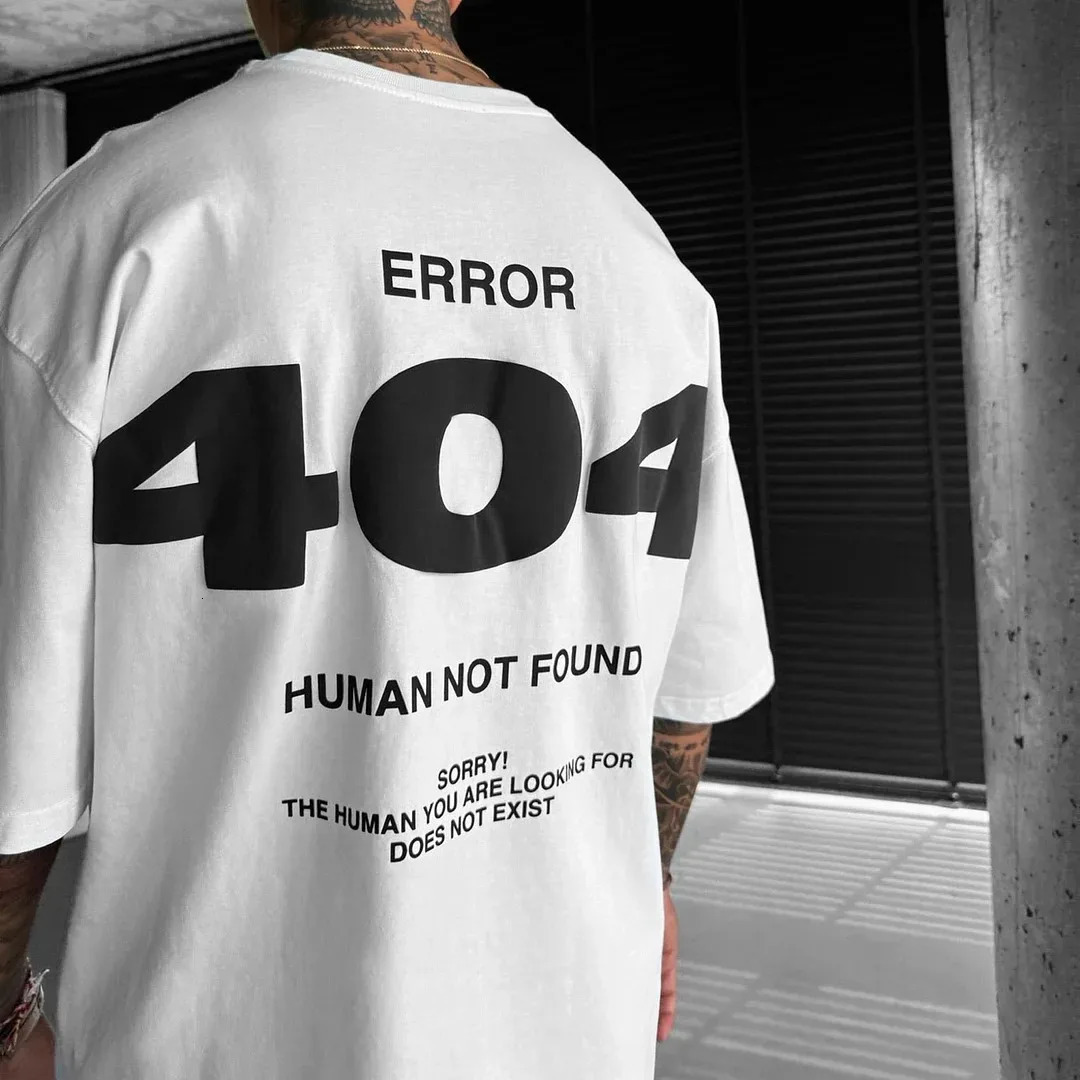 404 graphite mens Tshirt letter printing short sleeved summer Harajuku Street Y2K cotton top casual clothing 250408Z