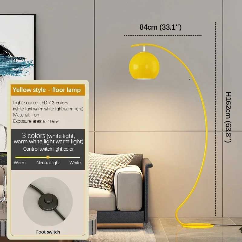 Designer Minimalist Fishing LED Floor Lamp Black Yellow Sofa Study Room Atmosphere Artistic High-end Decorative Lighting Fixture M251119