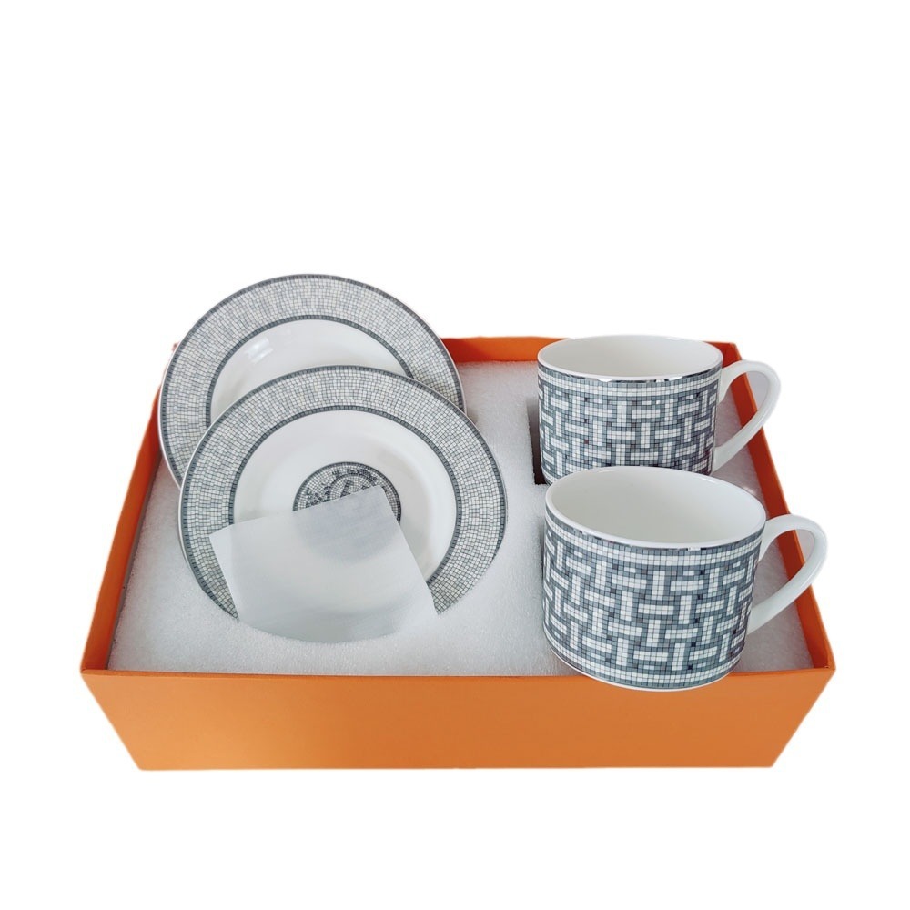 Zhi H Home Fashion Cup Set European Afternoon Set, Black Tea Cup, Coffee Cups, 2 Dishes Gift Box