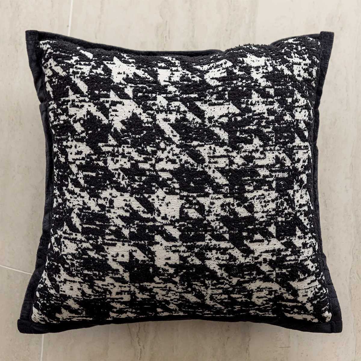 45X45CM Black Nordic Throw Cover Retro French Stamping Waist Cushion Cover Decor Home Decorative caseM251119