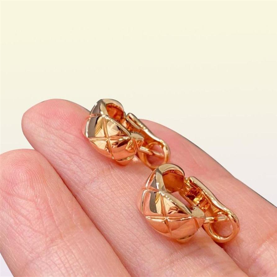 Brand Pure 925 Sterling Silver Jewelry Lozenge Earrings Crush Design Wedding Party Rose Gold Top Quality Fine 2106247922551292N