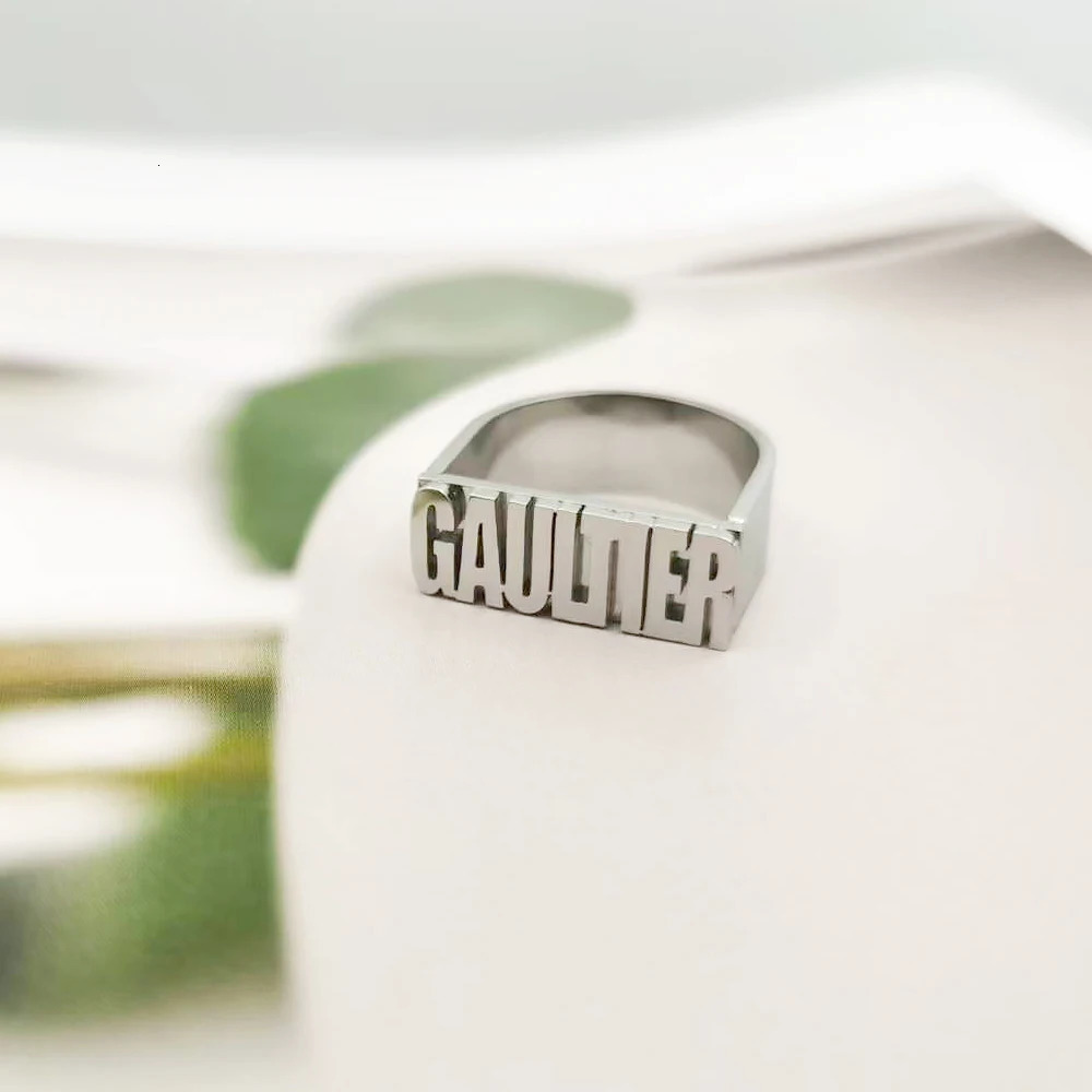Chunky Ring Men Women Custom Ring Initial Personalized First Name Ring Good Quality Stainless Steel Jewelry Wholesale Bulk Order 250418