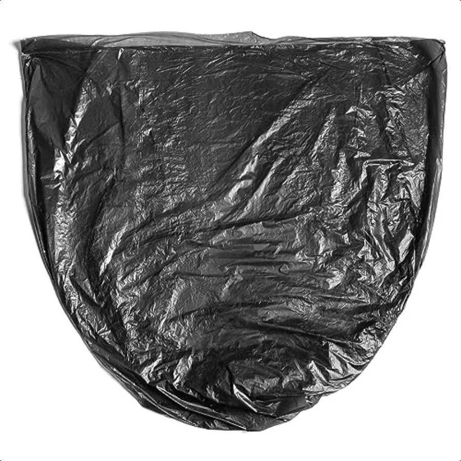 High Density Trash Bags 60 Gallon 150 Count 22 Micron eq 38 x 60 Black for Bathroom Office Industrial Commercial Janitorial Mun C251119