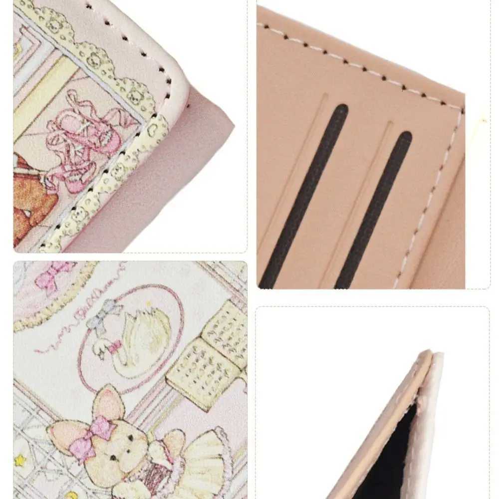 Vintage Bear and Rabbit Short Wallet Portable PU Coin Purse Multi Slot Card Holders Woman Business Shield Card HolderT251119