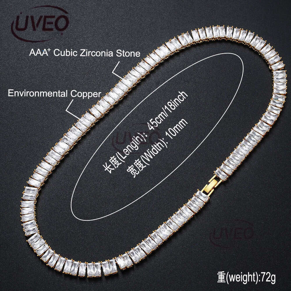 Designer Luxury Necklace 10mm square rock candy Ice out VVS Moissanite Men Women's Hip Hop tennis chain Free delivery