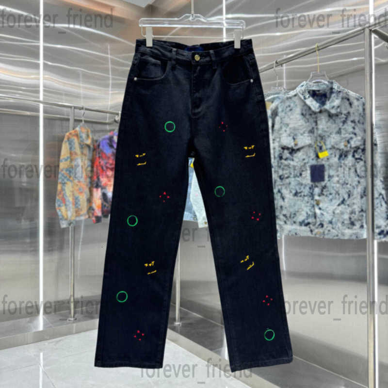 Men's Jeans designer 25 New products Colored letter LOGO pressed silicone jeans for men, small leg casual pants, straight pants DRY6