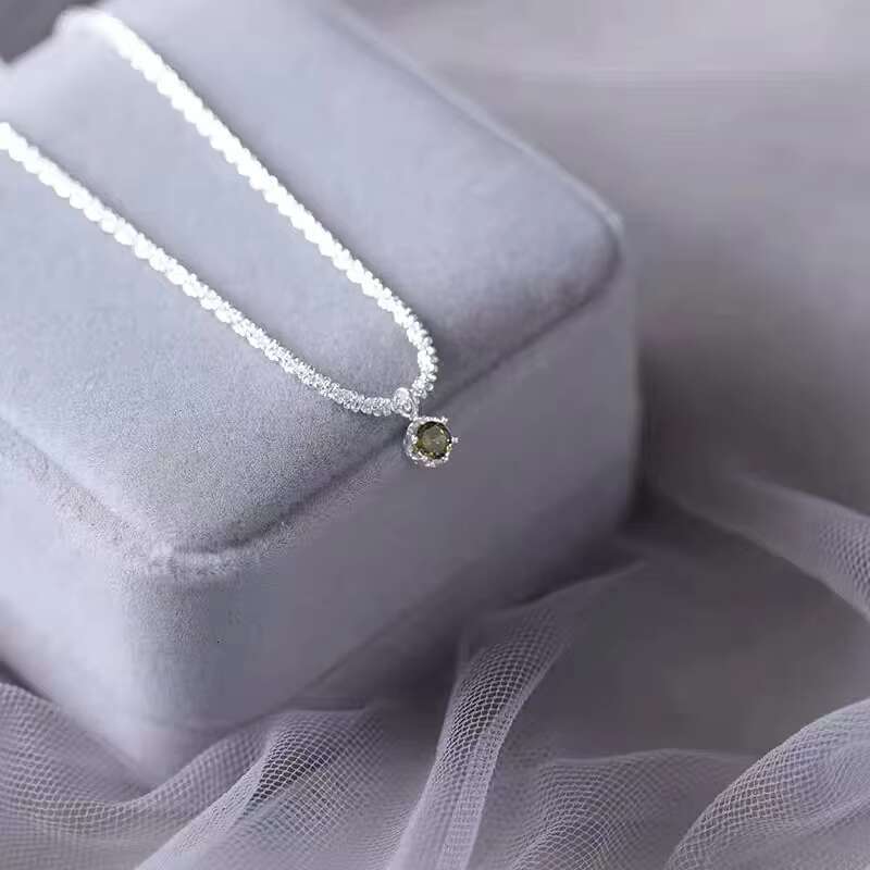 Glitter Emerald Pendant Gold Sier Bg Crystal Sparkle Twisted Rope Tennis Chain Necklace