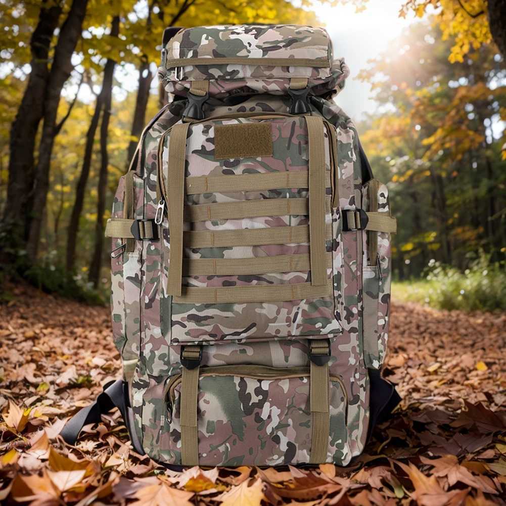 80L Hiking Backpack 600D Oxford Cloth Mountain Backpack Multi Pocket Mountain Climbing Backpack Outdoor SportsT250418