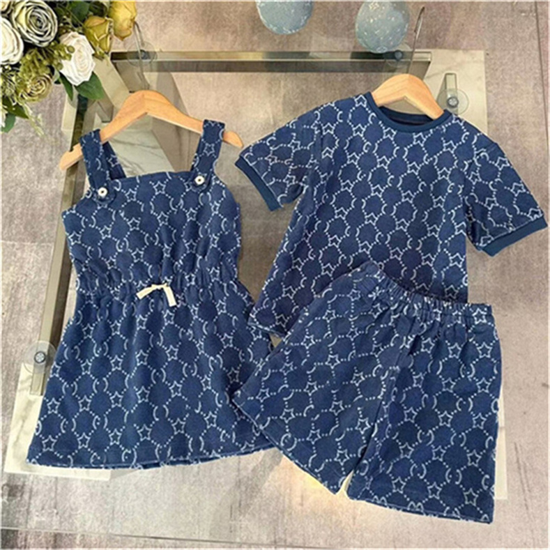 Designer Fashion Baby Girl Spring Fall Short sleeve dress lapel girl skirt Children's clothing size 90cm-150cm A39