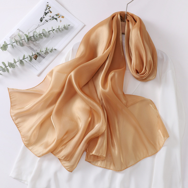 K447 Cross-border Southeast Asian headscarf women's organza shiny silk scarf long strip high-end Malaysian headscarf wrapped head scarf