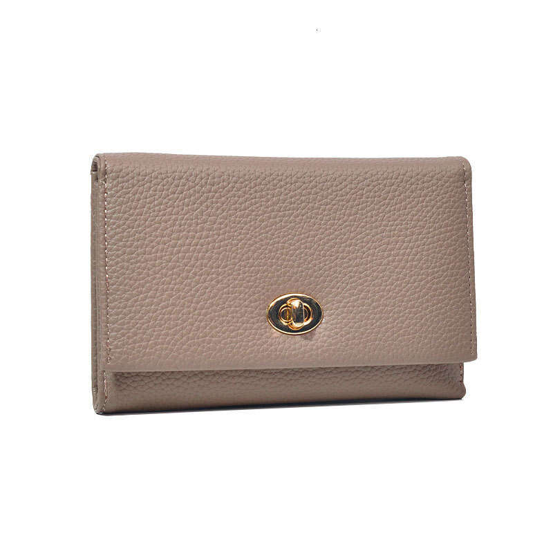 Designer Genuine Texture Short Wholesale PU High-Grade Leather Internet Celebrity Lock Buckle Women's Wallet