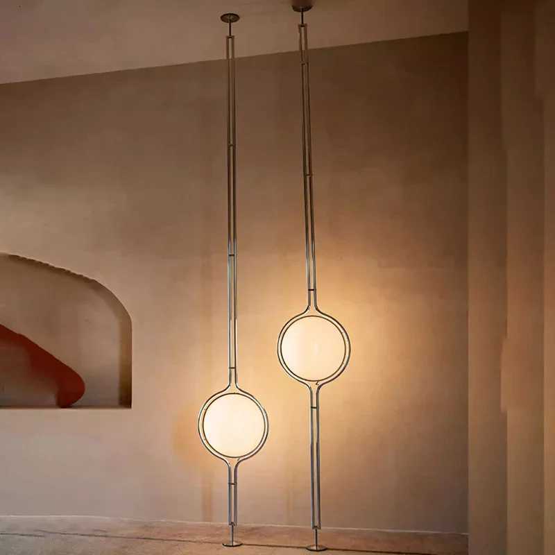 Modern White Yellow Acrylic Ball Shade Chrome Standing Floor LampHotel Living Room Bedroom Bedside Art Deco Table Lighting M251119