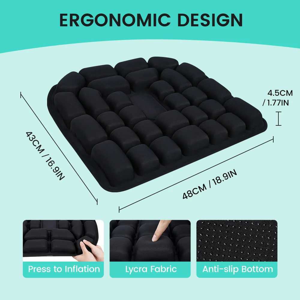1pc Pressure Sores Air Cushion - Office Chair Car Seat Cushion 3D Ergonomic Cushion for Men Inflatable Non-slip BottomM251119