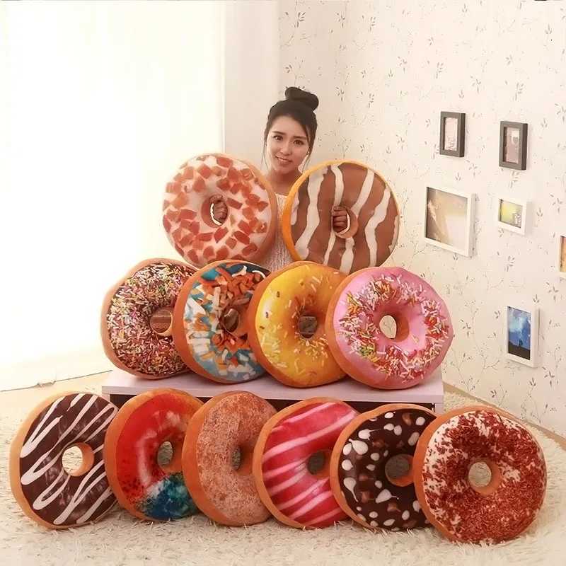 3D Cute Donuts Chocolate Donuts Plush Macaron Food Cushion Bottom Cushion Nap Decorative cushion Home textileM251119