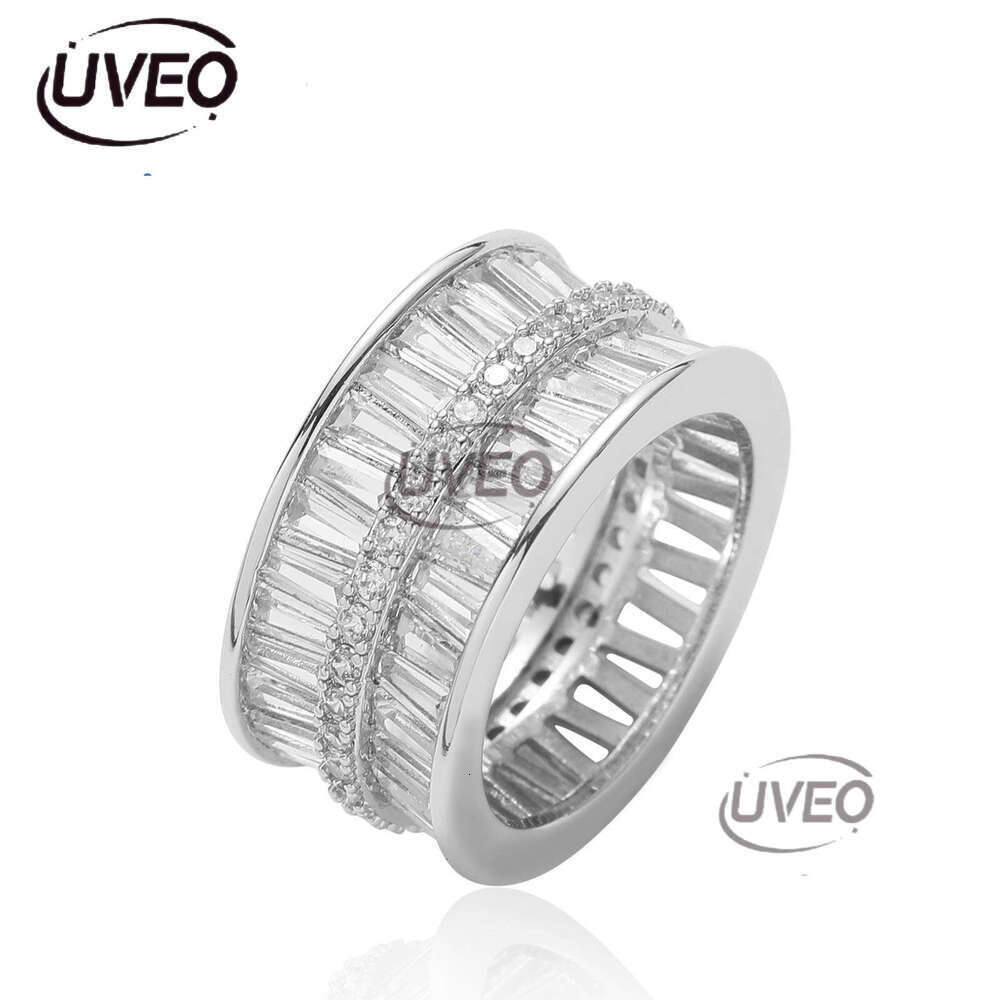 Luxury designer Hip Hop Double Row Ice out VVS Moissanite Rings, Hip Hop men's and women's rings free shipping