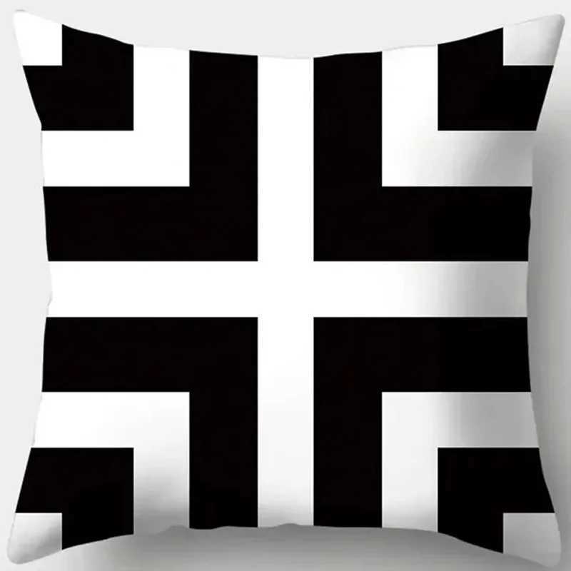 Home Decor Geometric Pattern Black White Covers Pattern Cushion Cover Suitable for Sofa Bedroom Car CoverM251119