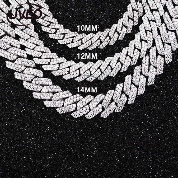 Designer cuban k chain necklace for men women plated gold sier wide 12mm 14mm moissanite dia hip hop mens jewelry personalize choker good