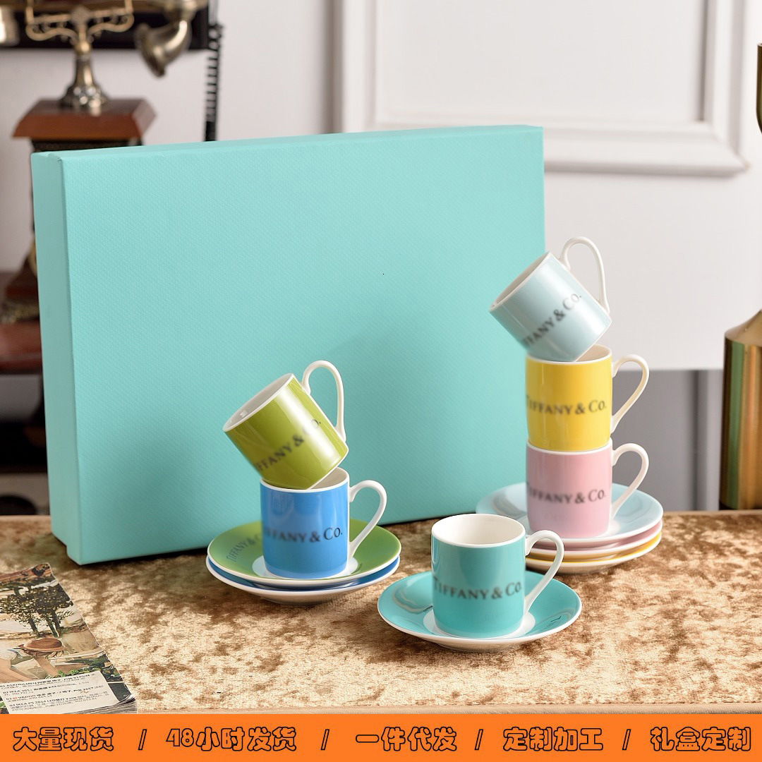 New Creative Simple Makaron Coffee Bone Porcelain 6 Color Trkiye Espresso Hot Tea Cup