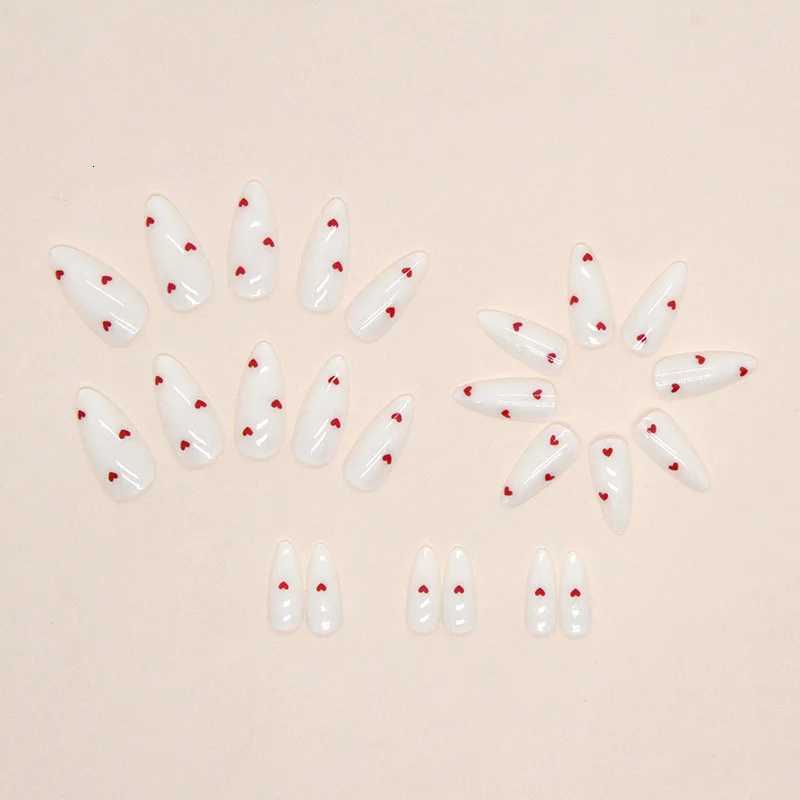 24 PCs Long Almond Shaped Fake Nails 1 Nail File 1 Piece of Jelly GlueT251118T251119