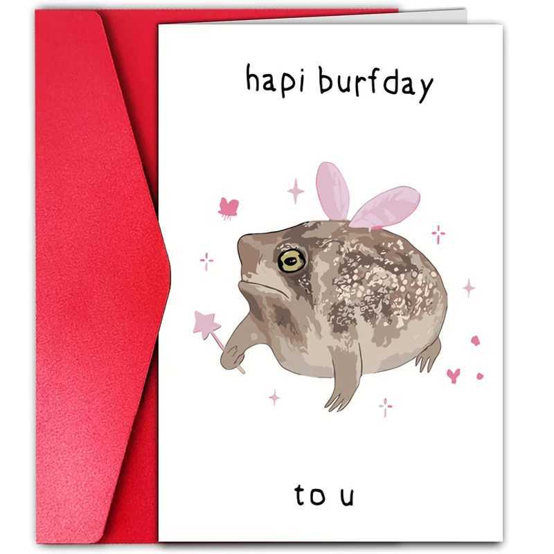 1 Funny Birthday Card Creative Greeting Card with Funny Frog Pictures A unique gift for family friends colleagues besties G251119