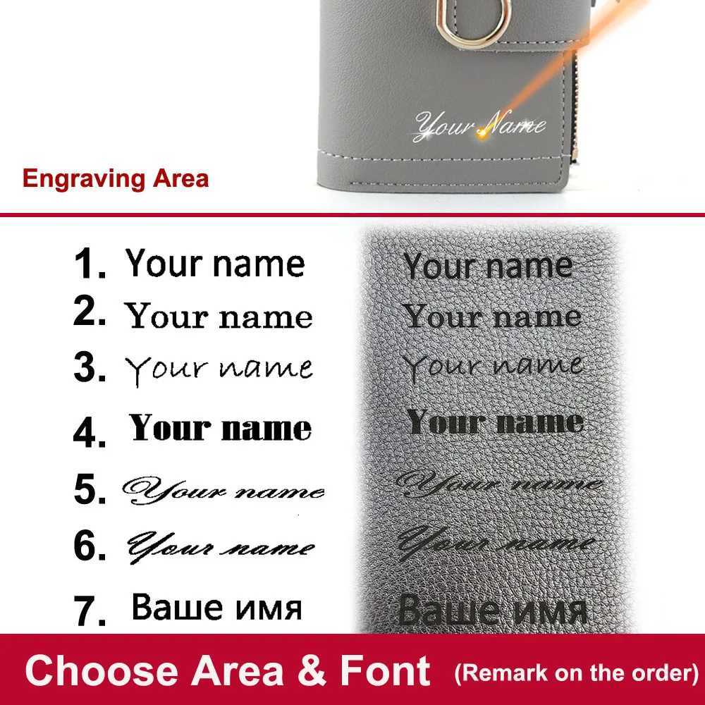 2023 New Short Women Wallets Free Name Customized Fashion Simple Cute Small Female Wallets PU Leather Card Holder Womens PurseT251119