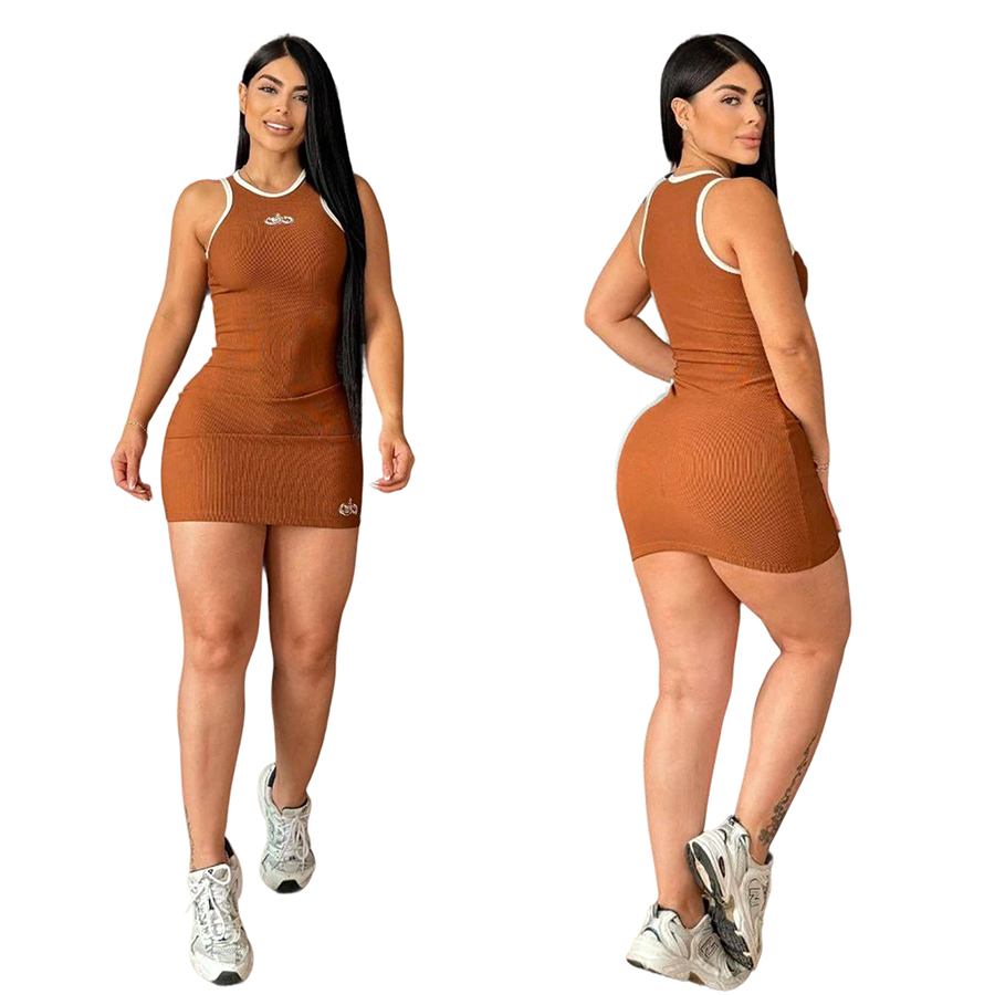 Women's Activewear Set Casual Fitness Two-Piece Fitted Crew Neck Tank Top Sleeveless Tank Top Fitted Dress Street Style Sizes S-XXL