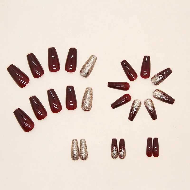 24 PCs Short French Minimalist Glitter Nails with 1 Jelly Gel and 1 Nail FileT251118T251119