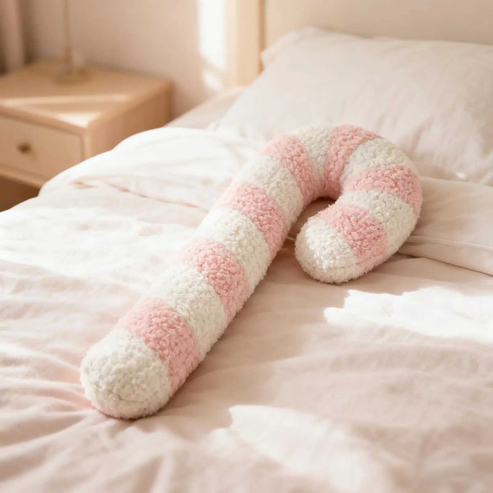 Christmas Lollipop Plush Throw Candy Cane Shape Soft Cushion for Bedroom Sofa Living Room Home Decor Xmas Holiday GiftM251119