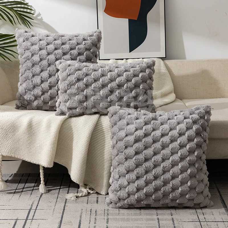 Woven Snowflake Velvet Solid Cushion Cover Ultra Soft Plush case 45x45cm 50x50cm Decorative s For SofaM251119