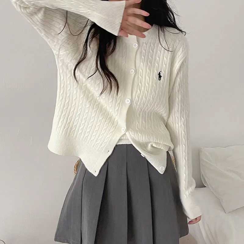Korean Style Knitted Open Cardigan Two-Piece Set Womens Outerwear Lazy Twist Sweater Jacket Early Autumn New Arrival H251119