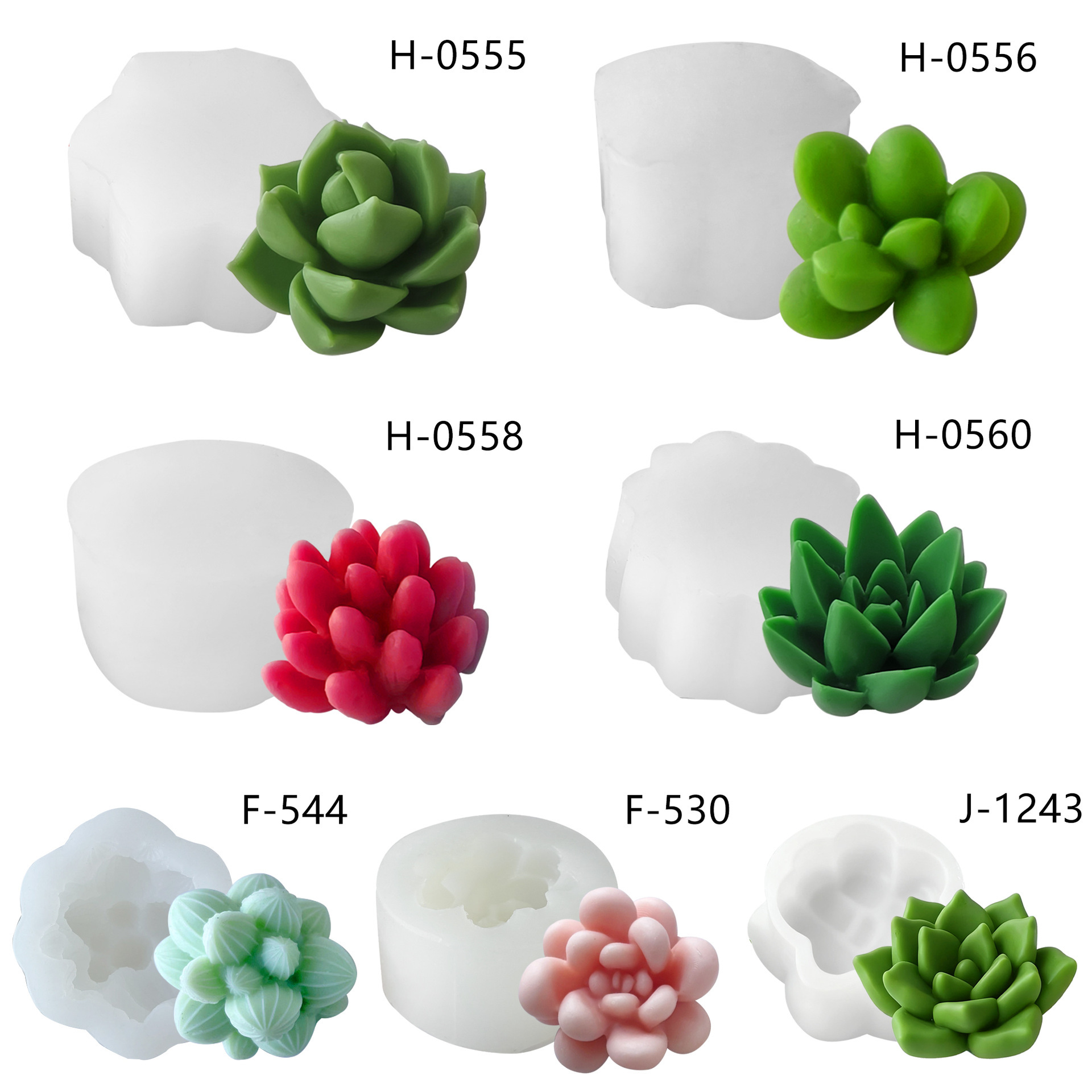 Aromatherapy Silicone Handmade Cup Wax Cactus Succulent Candle Mold DIY Resin Casting Ornament
