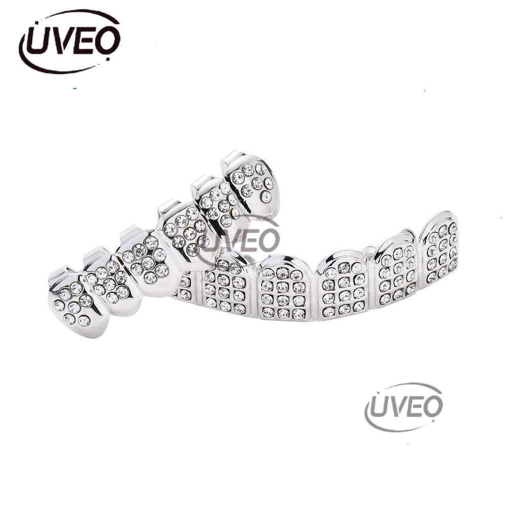 Luxury Hip hop Halloween sparkles sterling silver ice out VVS Moissanite gold-plated braces for men and women Free delivery